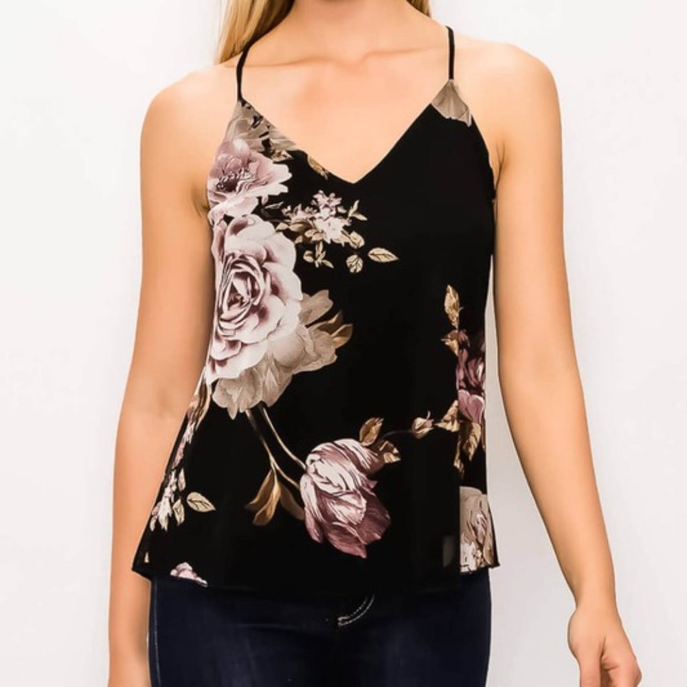 Floral mesh Print Top - Picture 4 of 6